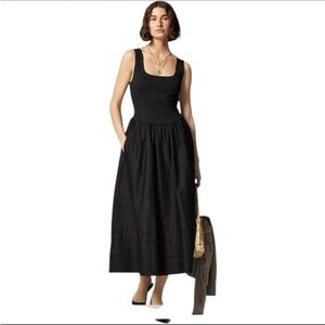 J.Crew drop-waist mixy dress‎ XXL Black